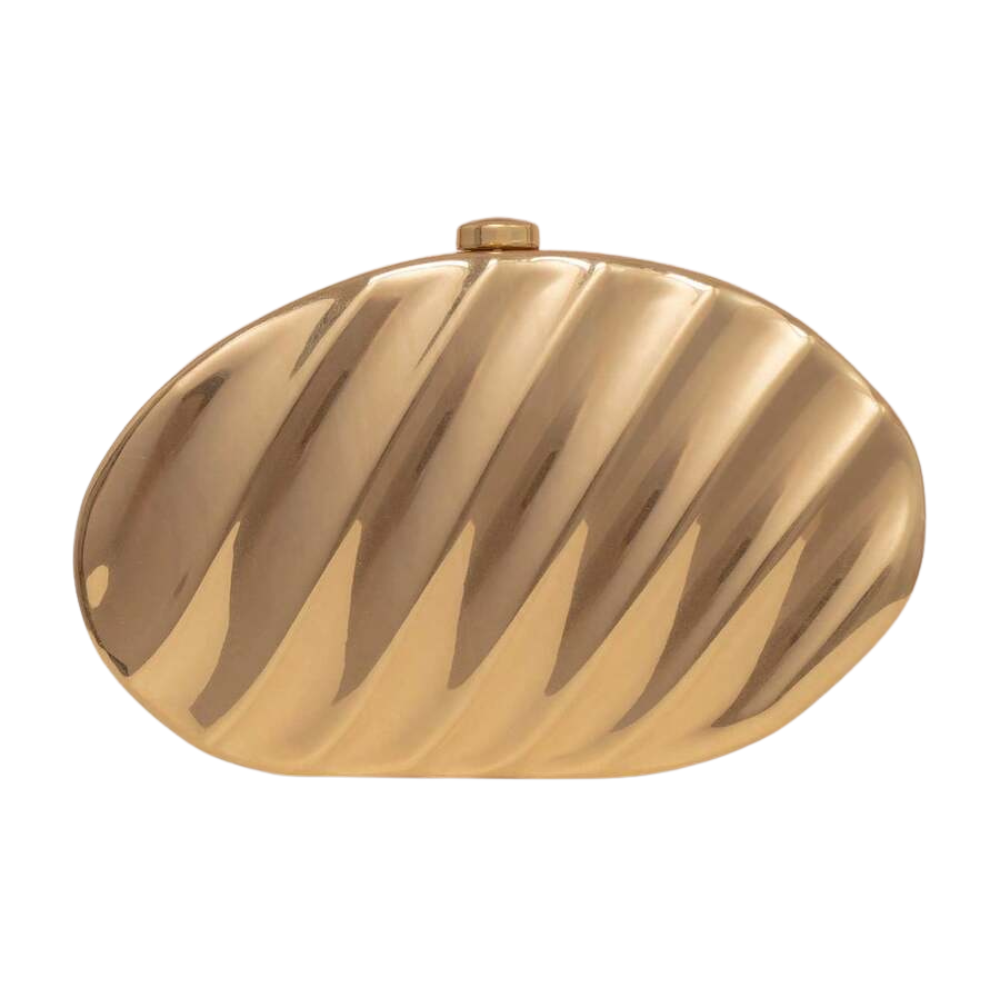 Aurea Oval Metallic Acrylic Clutch Bag