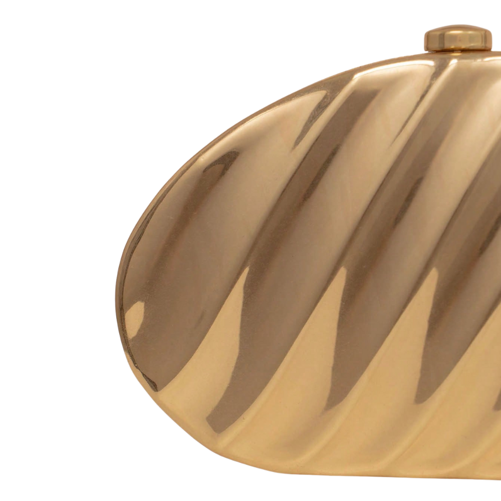 Aurea Oval Metallic Acrylic Clutch Bag