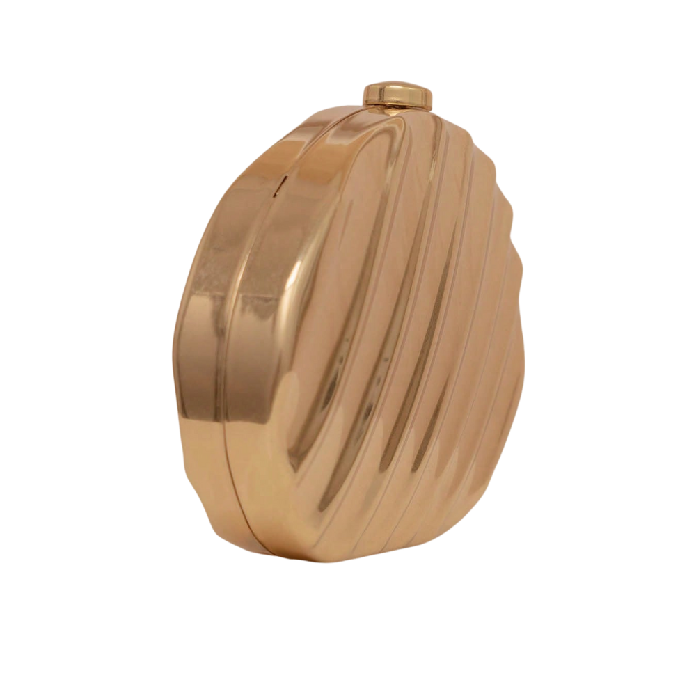 Aurea Oval Metallic Acrylic Clutch Bag