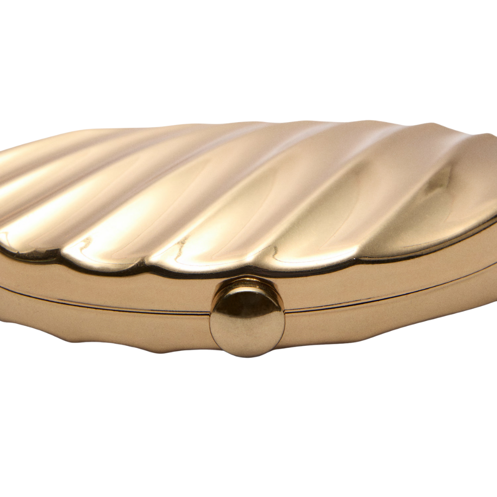Aurea Oval Metallic Acrylic Clutch Bag