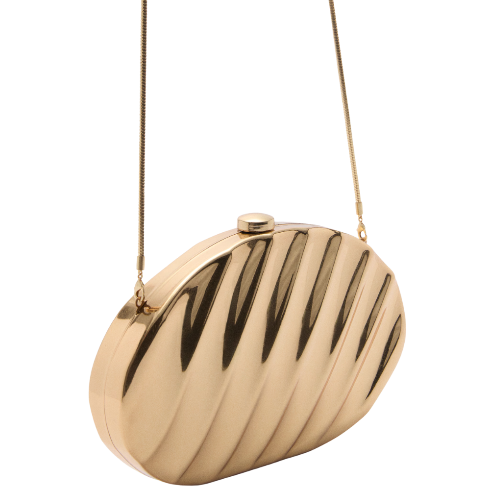 Aurea Oval Metallic Acrylic Clutch Bag