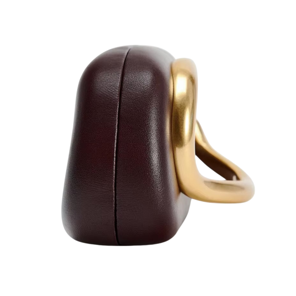 Oro Arc Shoulder Bag in Multicolor PU with Sculptural Gold Handle