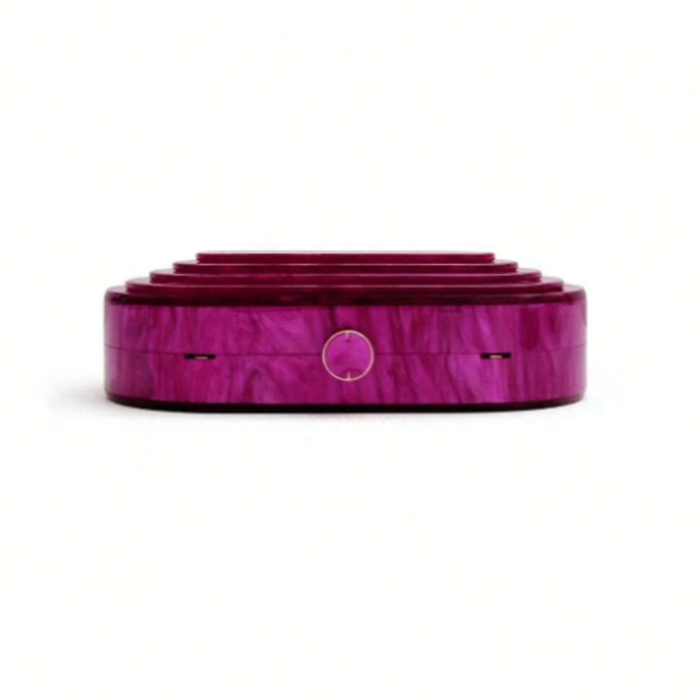 Oval Acrylic Clutch with Marble Finish and Gold Chain