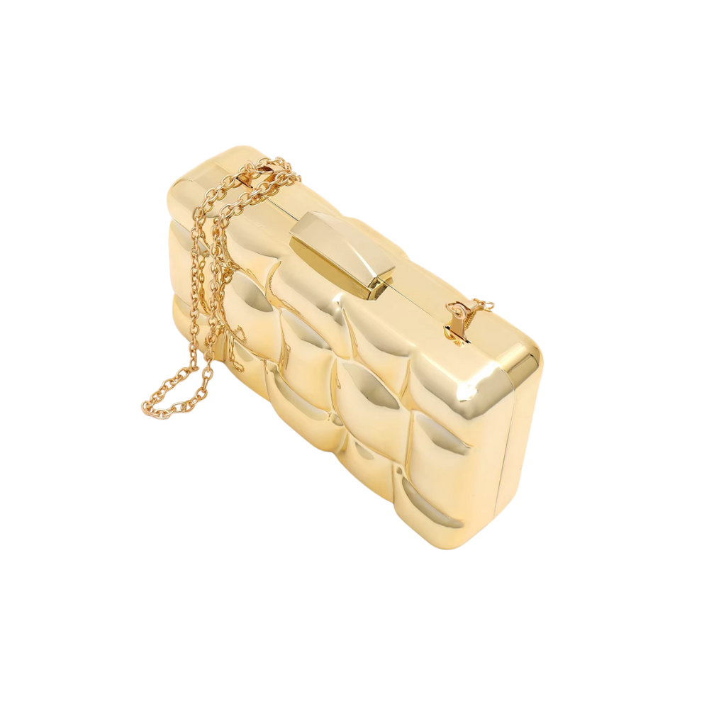 Opéra Quilted Metallic Flap Clutch Collection