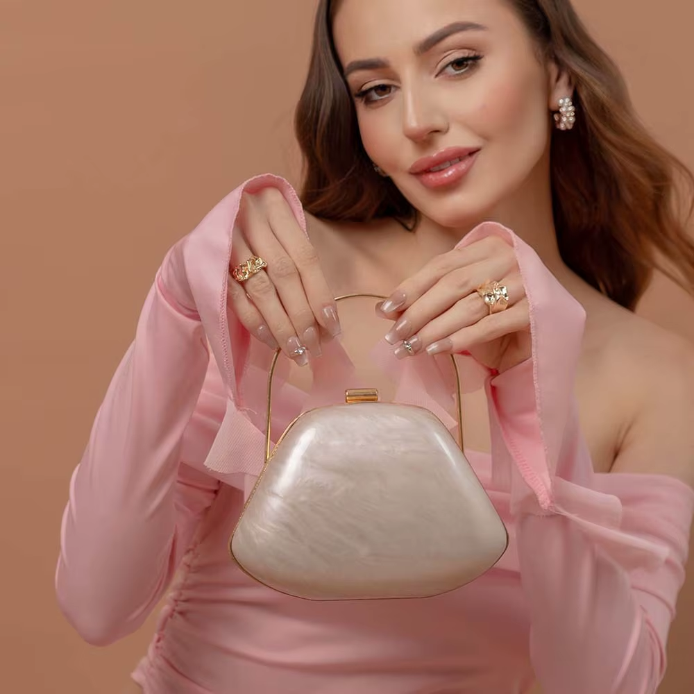 Pearl Frame Acrylic Mini Clutch