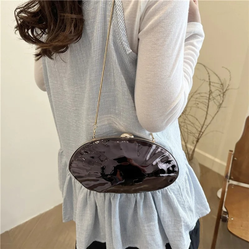 Aurora Wave Metallic Clutch with Mirror Finish