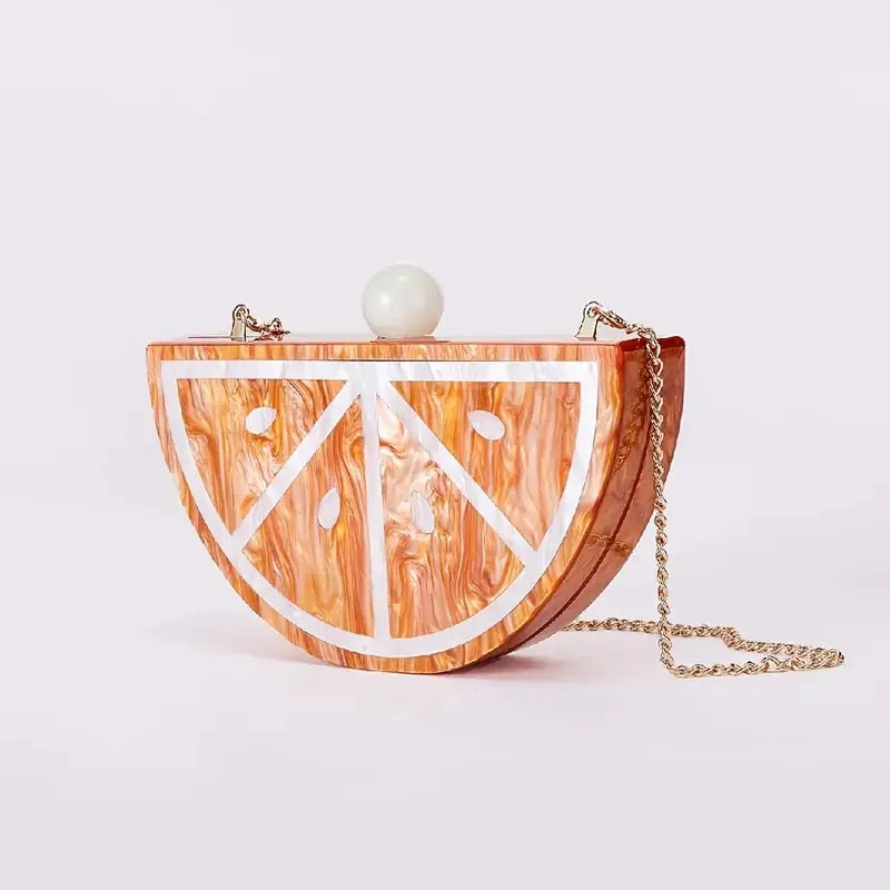 Lady Orange Handmade Acrylic Box Clutch Evening Bags Lady Handbag Women Party Prom Bag Bridal Clutches Mini Wedding Female Purse