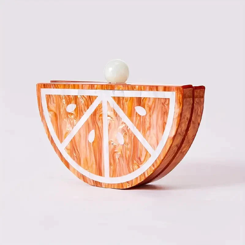 Lady Orange Handmade Acrylic Box Clutch Evening Bags Lady Handbag Women Party Prom Bag Bridal Clutches Mini Wedding Female Purse