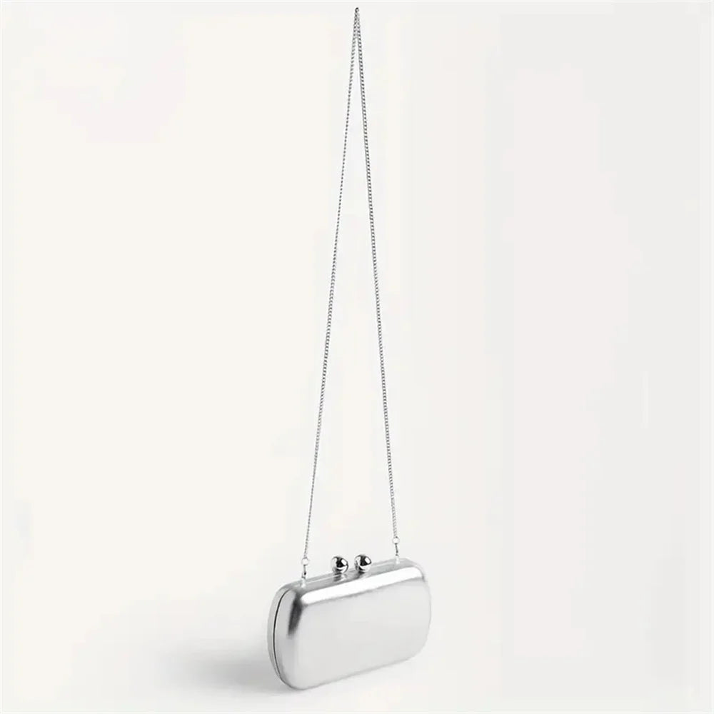 Gold Silver Pu Leather Women Luxury Handbags Designer Elegant Evening Lady Party Clutch Purse Crossbody Shoulder Female Bags