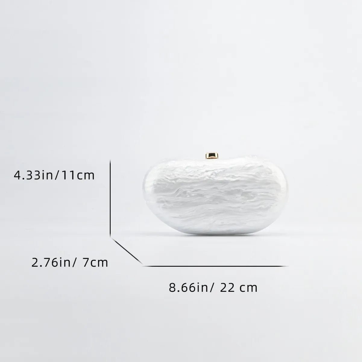Female Beach Summer Wedding Evening Mini Handbag And Purse Shell Egg Pearl-Like Effect Marble Pattern Lady Women Pro Acrylic Bag