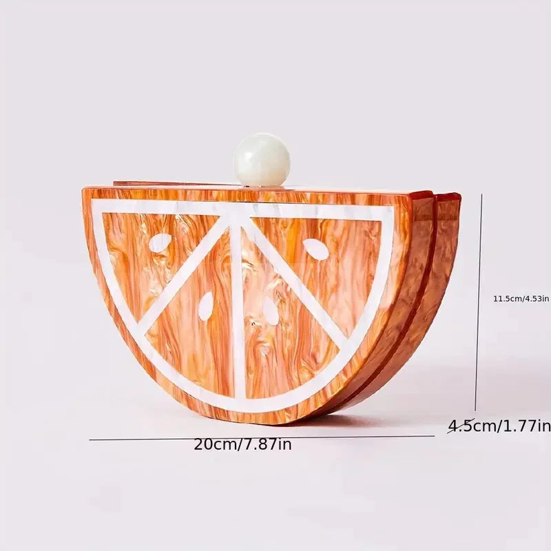Lady Orange Handmade Acrylic Box Clutch Evening Bags Lady Handbag Women Party Prom Bag Bridal Clutches Mini Wedding Female Purse