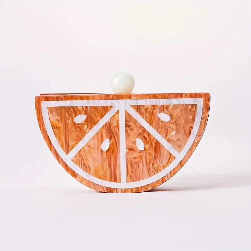 Lady Orange Handmade Acrylic Box Clutch Evening Bags Lady Handbag Women Party Prom Bag Bridal Clutches Mini Wedding Female Purse