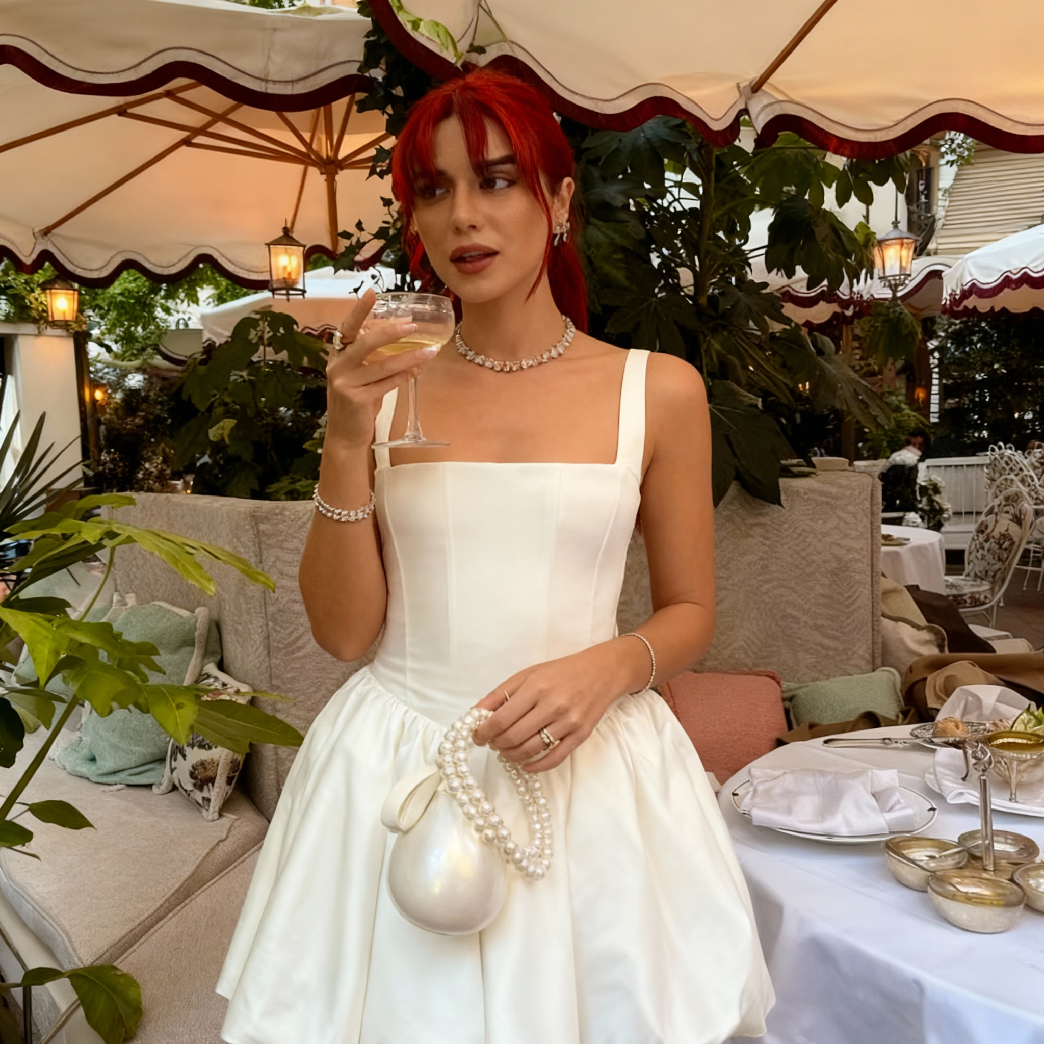 Oyster Glow Acrylic Clutch with Pearl Handle