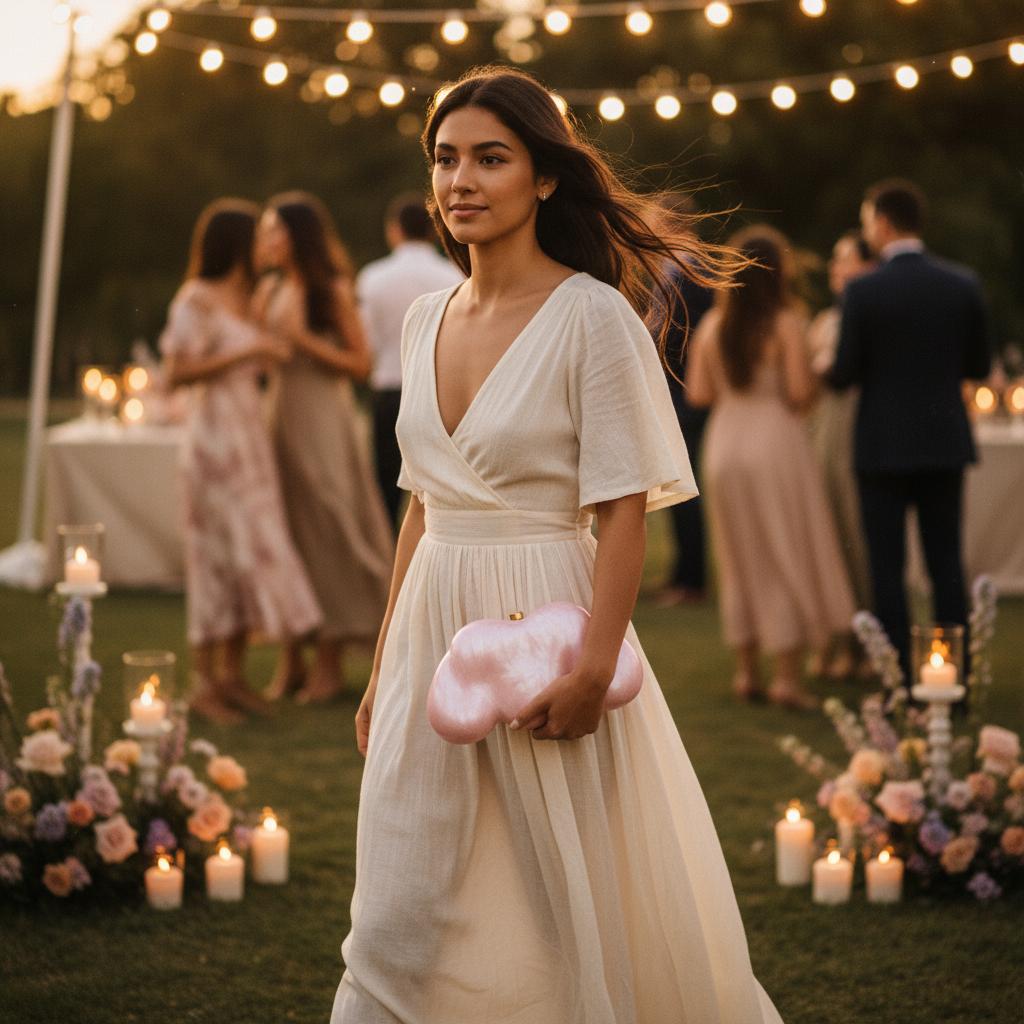 Cloud Sculpt Acrylic Clutch with Golden Hasp